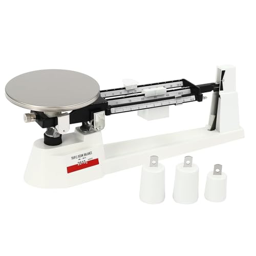 Triple Beam Balance Scale - Mechanical Lab Scale with Stainless Steel Platform and 3 Weights for Industrial and Agricultural Weighing