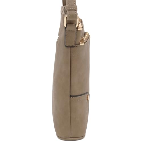 Image of ALYSSA Triple Zip Pocket Large Crossbody Bag