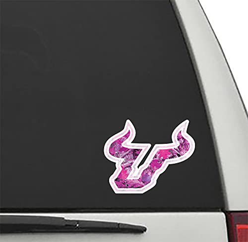 PINK CAMO BULL HORNS 6" Vinyl Decal South Florida Car Truck Sticker