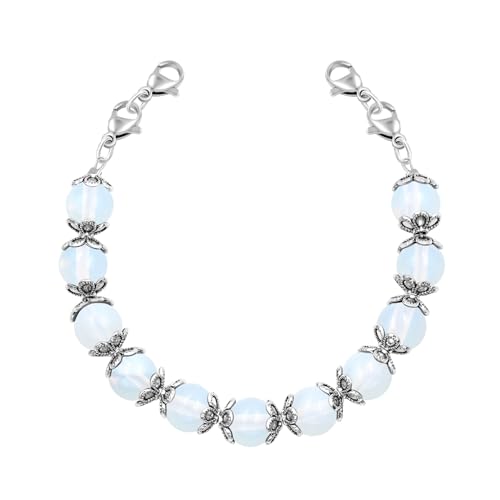 Image of Interchangeable DIY Semi-Finished Medical Alert Bracelet - 8mm Natural Stone Bead Adjustable Dual-Use Bracelet - YA5062
