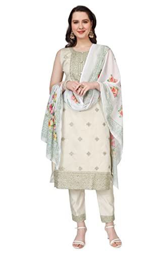 Ashwini Ladies Modal Salwar Suit | 3 Piece | Embroidered Salwar Suit With Chanderi Digital Print Dupatta
