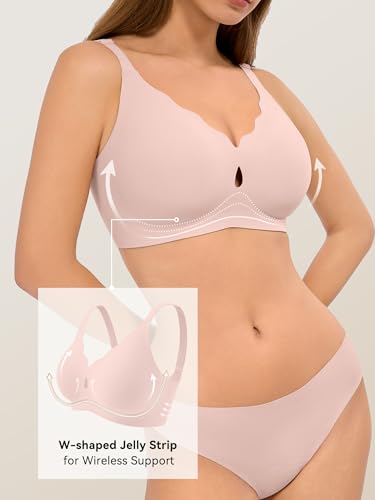 Image of LUCKMEEY Bras for Women No Underwire Wave Push Up Wireless Bra Seamless Bras Full Coverage Bralettes Lift Everyday Bras