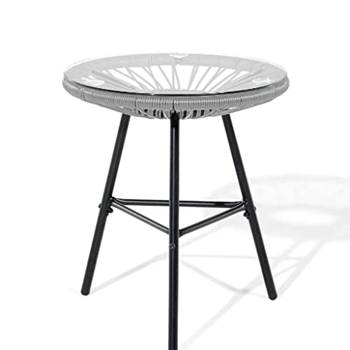 Nizame 3-Pcs Retro Metal Outdoor Seating Set With Table And 2 Chairs, Pe Plastic Rattan Conversation Sets, Balcony Leisure Table And Chairs, For Ourtyard, Garden, Living Room #TOP2