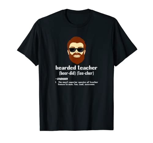 profesor deportivo con texto en alemán "Gymnasium maestra bearded Teacher". Camiseta