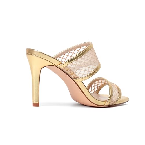 Image of vivianly Clear Pointed Toe Heels Sandals Transparent Strap Stiletto High Heels Slip on Mules for Women