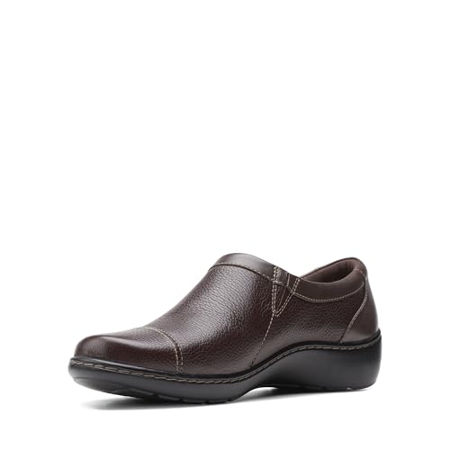 Clarks womens Cora Giny Loafer, Dark Brown Tumbled/Smooth Lea, 9 US - image 5