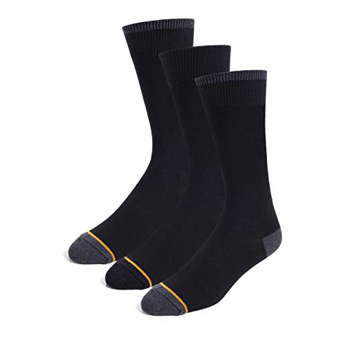 Gold Toe Mens 3-Pair Flat Knit Premium Combed Cotton Crew Socks (Dark Navy)2