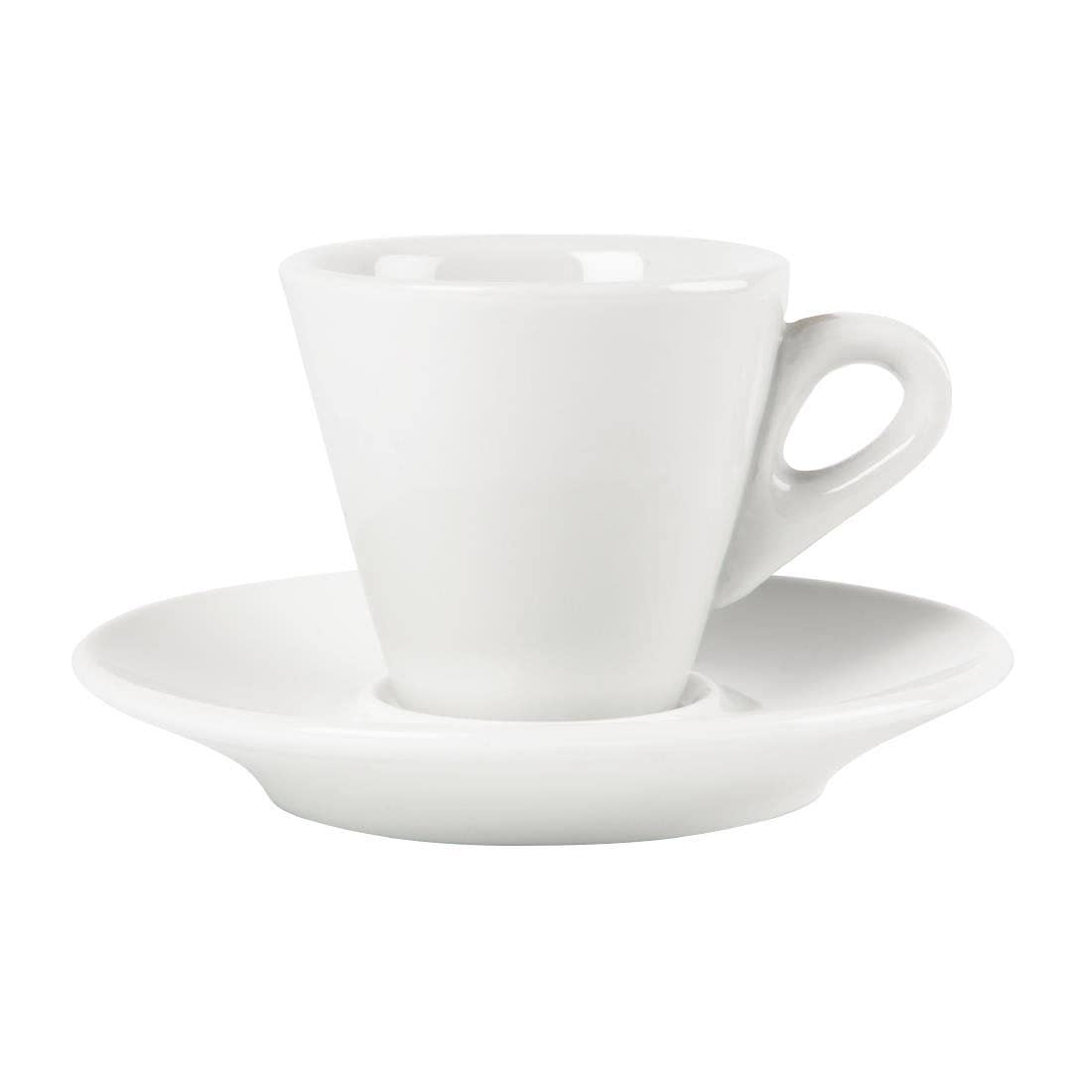 Olympia Whiteware Lot de 12 Tasses à Espresso Coniques 60 ml/2 oz, Blanc, Porcelaine Vitrifiée, Compatible avec Soucoupe Y112 (Vendue Séparément) - Four, Micro-Ondes, Lave-Vaisselle, Congélateur, Y111