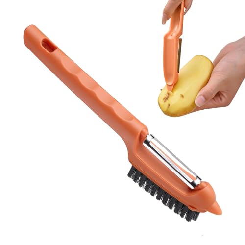 AUTOECHO Depurador de cepillo vegetal para alimentos, depurador de patatas - Pelador de zanahorias Pelador de alimentos flexible Cepillo depurador de patatas - Cepillo exfoliante de verduras