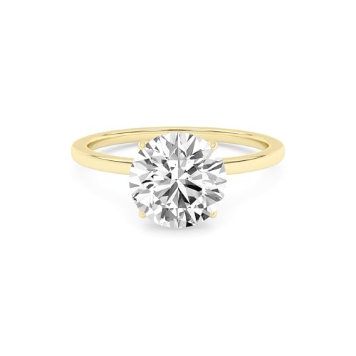 SAVEARTH DIAMONDS 0.50 Carat - 2 Carat 4-Prong Solitaire Engagement Rings For Women, Round Lab Created Moissanite Promise Ring For Her 10K / 14K Solid Gold or 925 Sterling Silver | VVS1 Quality