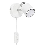 MiniSun | Modern White and Chrome Single Adjustable Wall Spotlight | Wall Spotlights, Home Décor & Improvement Essential