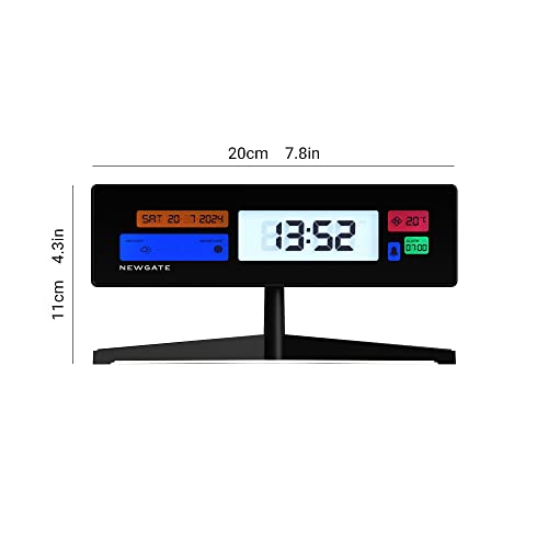 NEWGATE® Supergenius alarm clock, Black, 22cm x 11cm x 4.5cm - Image 4