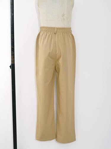 Boy's Solid Relaxed Fit School Uniform Pants for Student Girls Wear to School Pull On Straight Leg Pants4