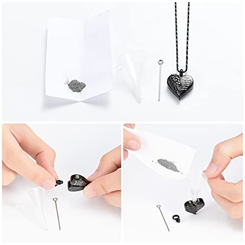 Yinplsmemory Love Heart Urn Necklace for Ashes Keepsake Memorial Cremation Jewelry Stainless Steel Angel Wing Heart Urn Locket Ashes Holder Memorial Urn Jewelry for Human/Pet Ashes4