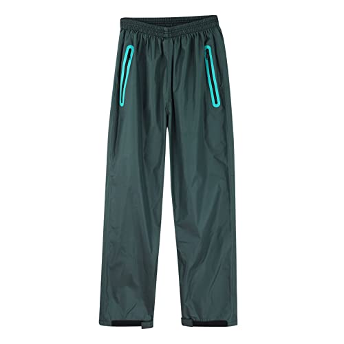Pantalones de lluvia para hombre, para bicicleta, impermeables, transpirables, resistentes al viento, pantalones de senderismo, pantalones de senderismo, ligeros, pantalones de trekking plegables,