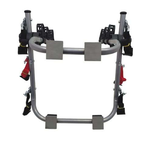 Suporte para bike Transbike 3 bicicletas Prata tira preta Sedan Hatch