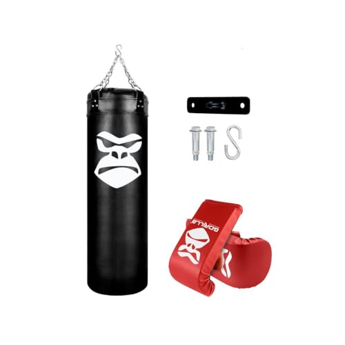 Kit Boxe - Saco de Pancada 100cm + Luvas de Muaythai + Suporte de Teto Chumbador Parabolt - Gorilla