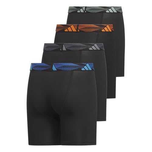 Image of adidas Boys Performance Microfiber Long Boxer Briefs (4-Pack or 3-Pack) Kids Underwear