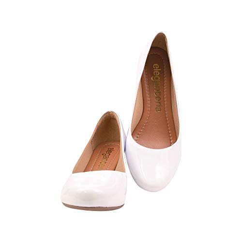 Sapatilha Feminina Scarpin Bico Redondo Eleganteria Tamanho:36;Cor:Branco
