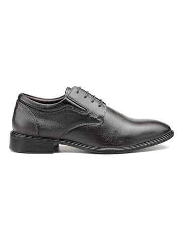 Image of Lee Cooper LC1473E2R Men's Leather Derby Formal Shoes | Lightweight, Comfortable & Stylish Lace-Ups for Office, Business