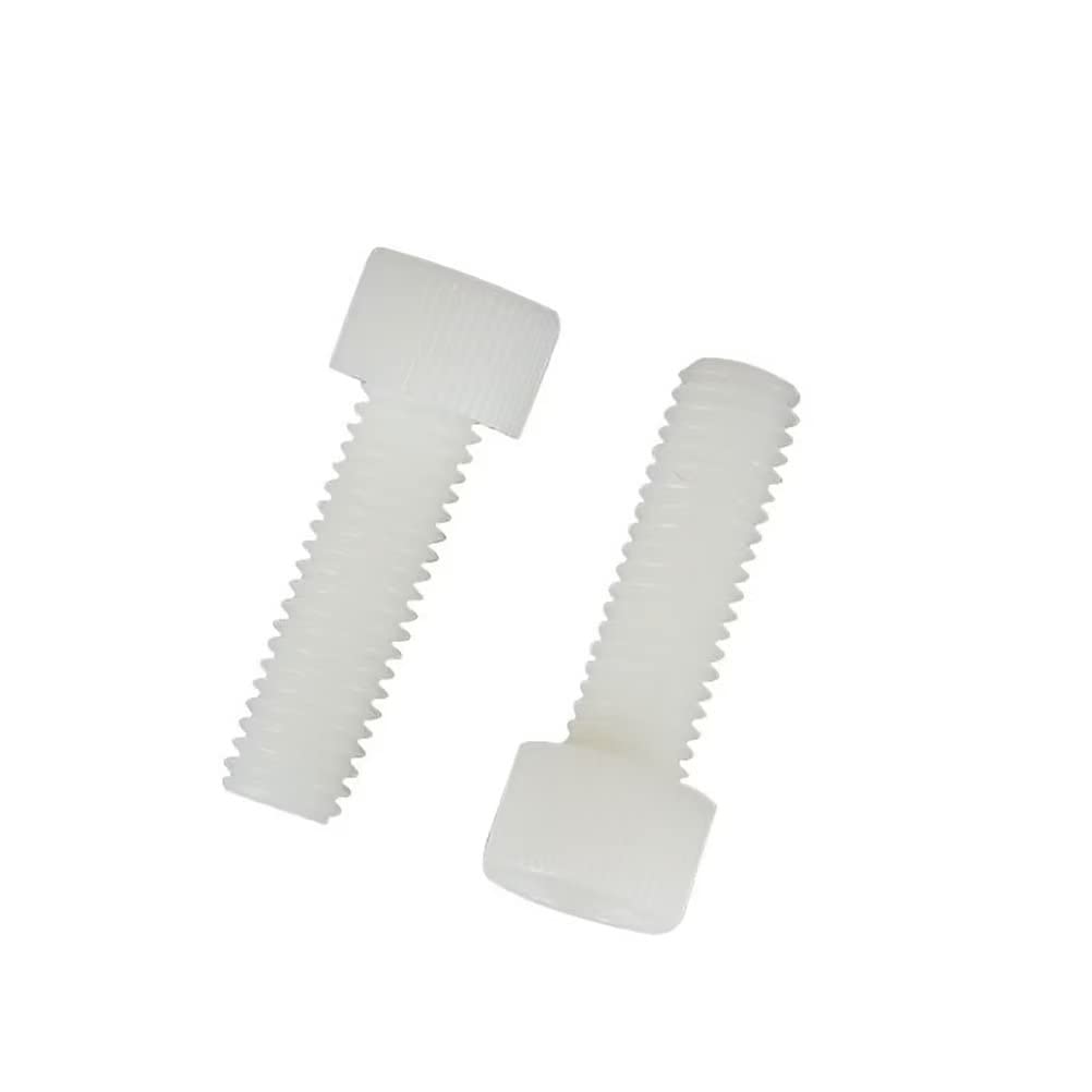 FEEIMOL Plastic Screws Nylon Hex Socket Cap Screws Allen Machine Screws White M5x30mm (40 pcs) - Image 2