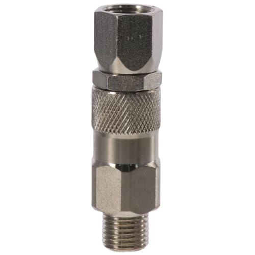 Image of FEIYING Gauges,Quick Connect Fitting Stainless Steel Airless Silver Spray Gun Test Adapter 360 Degree Rotation Swivel Head