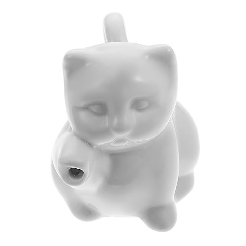 STOBAZA Ceramic Milk Jug with Cat Design Cute Animal Modeling Creamer Cup for Milk Coffee Juice for Home Restaurant Easy to Clean and Store