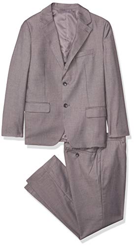 American Exchange boys Solid Vested Suit-husky Sizes Business Suit Jacket, Gray, 16 Husky