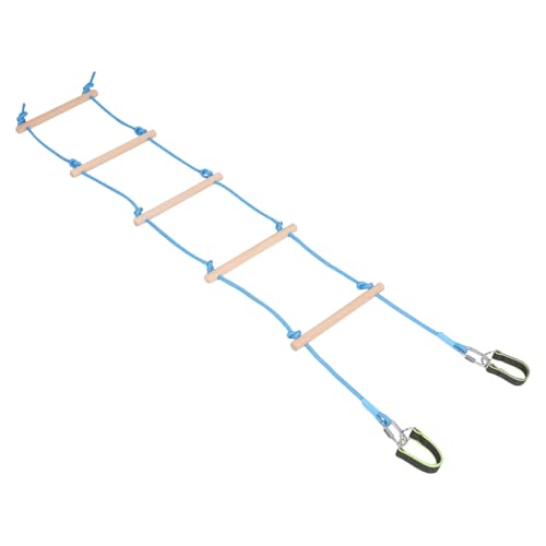 KICHOUSE Boys and Girls Wooden Ladder Rope Climbing Ladder for Tree House Boys and Girls Outdoor Playset Accessory