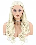 Lucoacos Long Curly Wavy Hair Wig for Game of Thrones Daenerys Targaryen khaleesi Cosplay Wig
