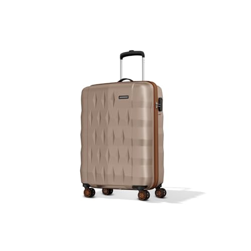 Image of Aristocrat Comet 8 Wheel Cabin (Small Size) Hard Case Trolley Bag | Combination Lock | Tough and Durable Polycarbonate Luggage | 3 Year International Warranty | 56 CM Suitcase for Travel | Champagne
