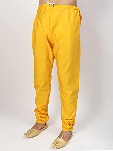 Uri and MacKenzie Men's Silk Blend Regular Kurta Churidar Pyjama with Bundi Nehru Jacket/Waistcoat