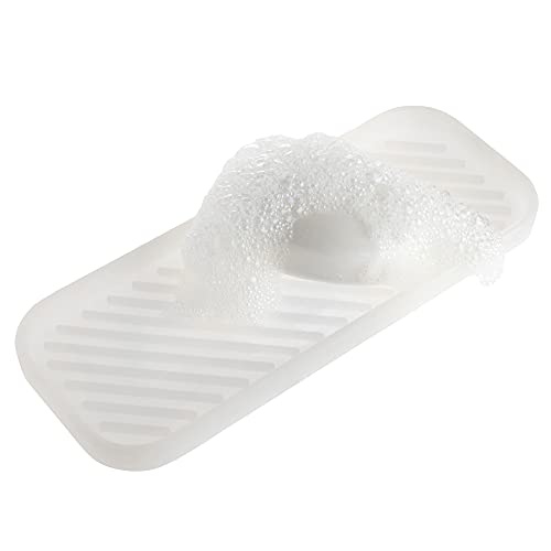 Social Clean Silicone Sponge Holder - Kitchen Sponge Holder, Silicone Soap Tray, Dishwashing Soap Holder (Clear)