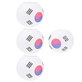 Holibanna Faltbare Koreanische Papierlaternen 20cm Durchmesser 4 Stück Dekorative Laternen für Restaurants Grilllokale Außenbereich Langlebige Festbeleuchtung im Koreanischen Stil