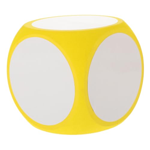minkissy Dado Grande de Espuma Eva Borrable con Esquinas Redondeadas Dado DIY para Educativos y Enseñanza Aula Color Amarillo Accesorio Versátil