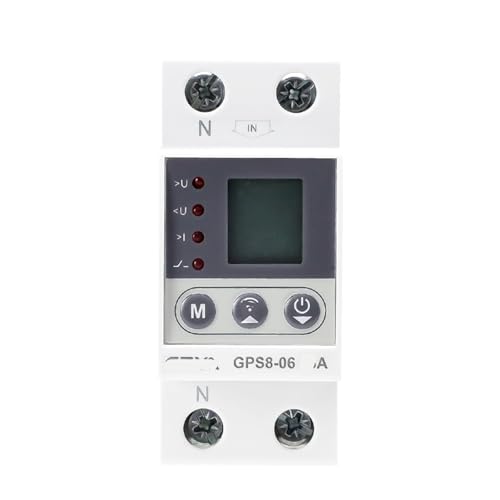 GPS8-06 kilowatt-Hour Measuring Switch Current/Voltage Protection Device with metering Function 32A 40A 63A 80A 220V LCD Display(32A)