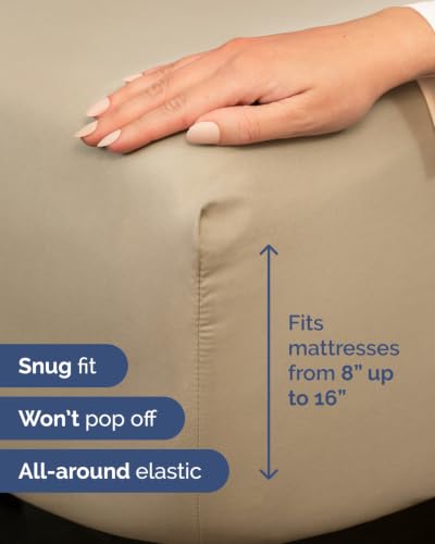 Image of Flex Top Split Head King 6 Piece Sheet Set - Breathable & Cooling - Beige