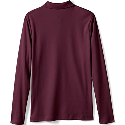 Image of Lands' End School Uniform Girls Long Sleeve Feminine Fit Interlock Polo Shirt