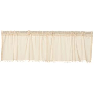 Vhc brands farmhouse 16×72 valance natural rod pocket kitchen window curtain  urban country home decor