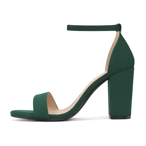 Image of PARTY Women's Chunky Block Heels Open Toe Ankle Strap 3 Inch Heeled Sandals Comfortable for Wedding and Prom