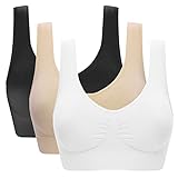 🍒Almohadilla extraíble: la parte de este cómodo deporte sin costuras bra está ligeramente acolchada y el soporte de la almohadilla es bajo, lo que puede mantener el pecho en buena forma y protegerlo de deformaciones y hundimientos. El sujetador utiliza una almohadilla extraíble que es fácil de poner y quitar, y puedes cambiarla fácilmente en cualquier momento.
