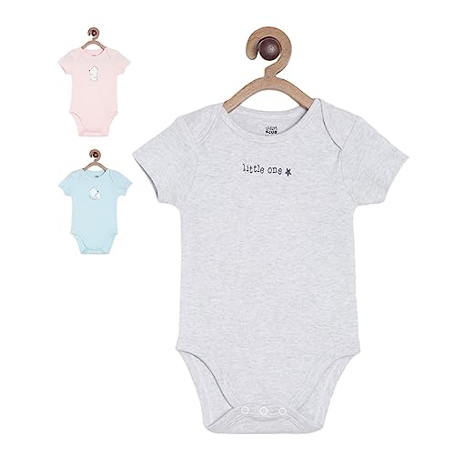 Image of miniklub Newborn Kids Pack of 3 Printed Bodysuits