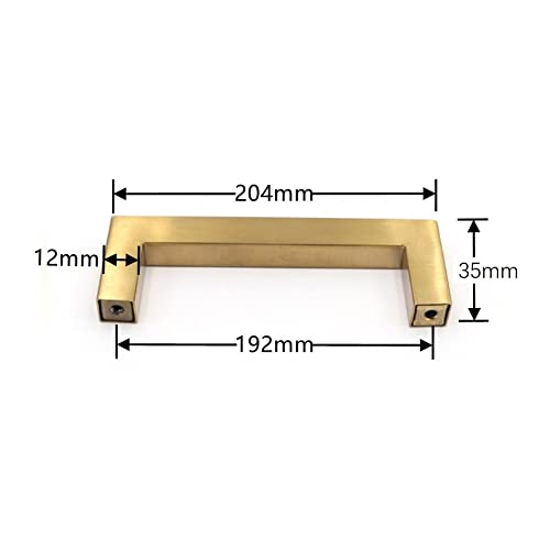 SYDARSYN 2 Pack Cabinet Handles Gold Kitchen Cupboard Handles Stainless Steel Square Drawer Handles 192mm (Screws Included) - Image 2