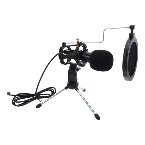 BESPORTBLE Microphone à Condensateur USB pour PC Enregistrement Vidéo et Podcasting Compatible Ordinateur de Bureau et Portable avec Prise Jack