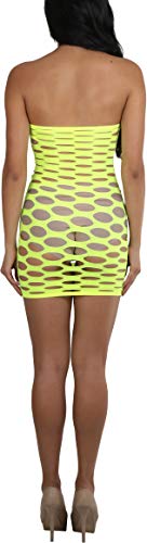 Image of ToBeInStyle Women's Stretch See Through Fishnet Novelty Mini Rave Party Dress