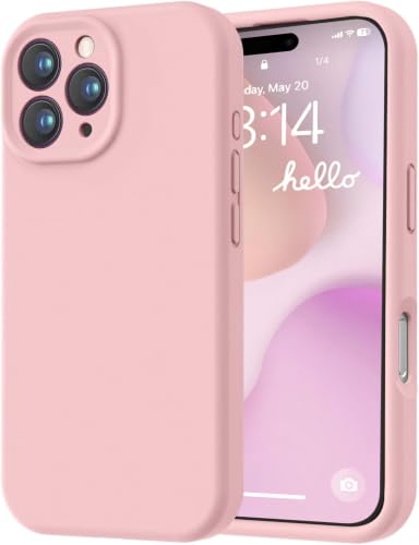 Image of LOVE 3000 Designed for iPhone 16 Pro Max Case, Premium Silicone with [Soft Anti-Scratch Microfiber Lining] Shockproof Protective Phone Case for Men Women Girls 6.9 inch, Pink Sand