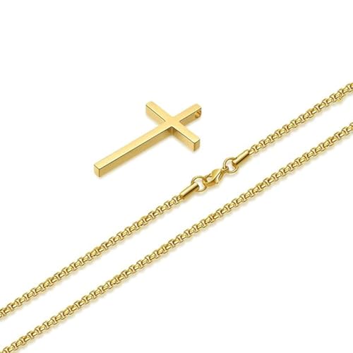 Image of Peora Fancy Cross Pendant with Box Chain Fashion Jewellery Gift for Men & Women