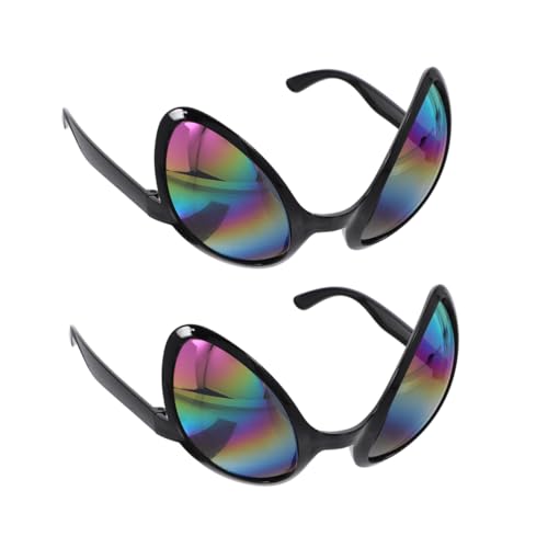 STOBAZA 2pcs Novelty Alien Eyeglasses Props for Adults Funny Halloween Party Sunglasses Cosplay Alien Costume Accessories Cute Alien Sunglasses for Women and Men
