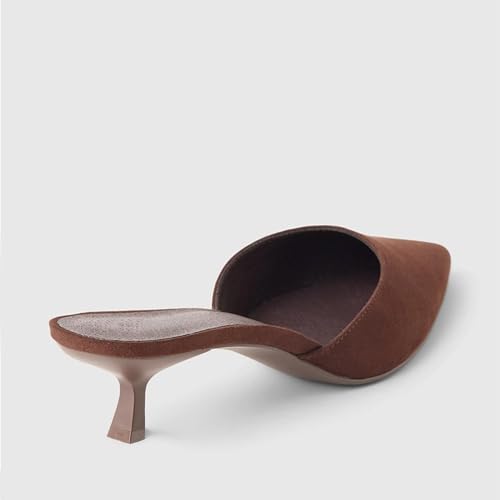 Slippers for Women Women Kitten Heels Mules Closed Pointed Toe Slip on Backless Stiletto Slingback Heels Dress Pumps Shoes2