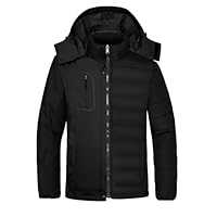 wantdo Men's Mountain 3 in 1 Ski Jacket Waterproof Winter Snow Coat Black Medium